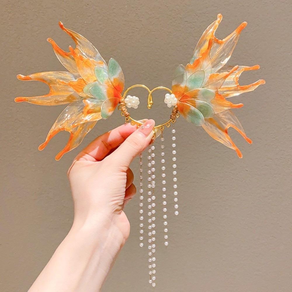 Fairy Elf Ear Fins Ear Cuffs Chic Pearl Tassel Ear Clips Fashion Mermaid Princess Ear Cuffs Party