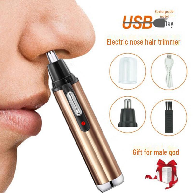 USB Rechargeable Full Metal Nose Hair and Sideburn Trimmer