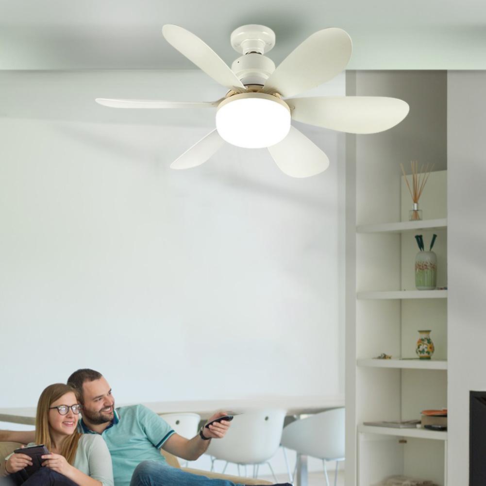 Ceiling Fan LED Lamp E27 Base 42cm Modern LED Ceiling Fan Remote Control Low Profile Ceiling Fan for Bedroom Living Room Kitchen