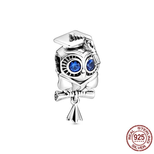 Очаровательная бусина подходит для оригинального браслета/серьг/ожерелья из стерлингового серебра 925 пробы, ювелирное украшение в виде гриба Нини, кролика, мудрой совы, лисы