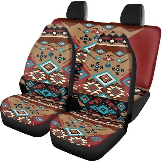 Чехлы на автомобильные сиденья с принтом коричневой коровы, 4 шт., Чехлы на передние и заднее сиденья автомобиля, Универсальные эластичные подушки на сиденья автомобиля, Защита салона автомобиля