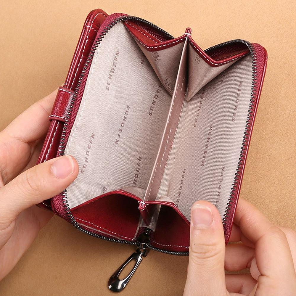 Wallets for Women Short Hot Sale Retro Genuine Leather Wallet