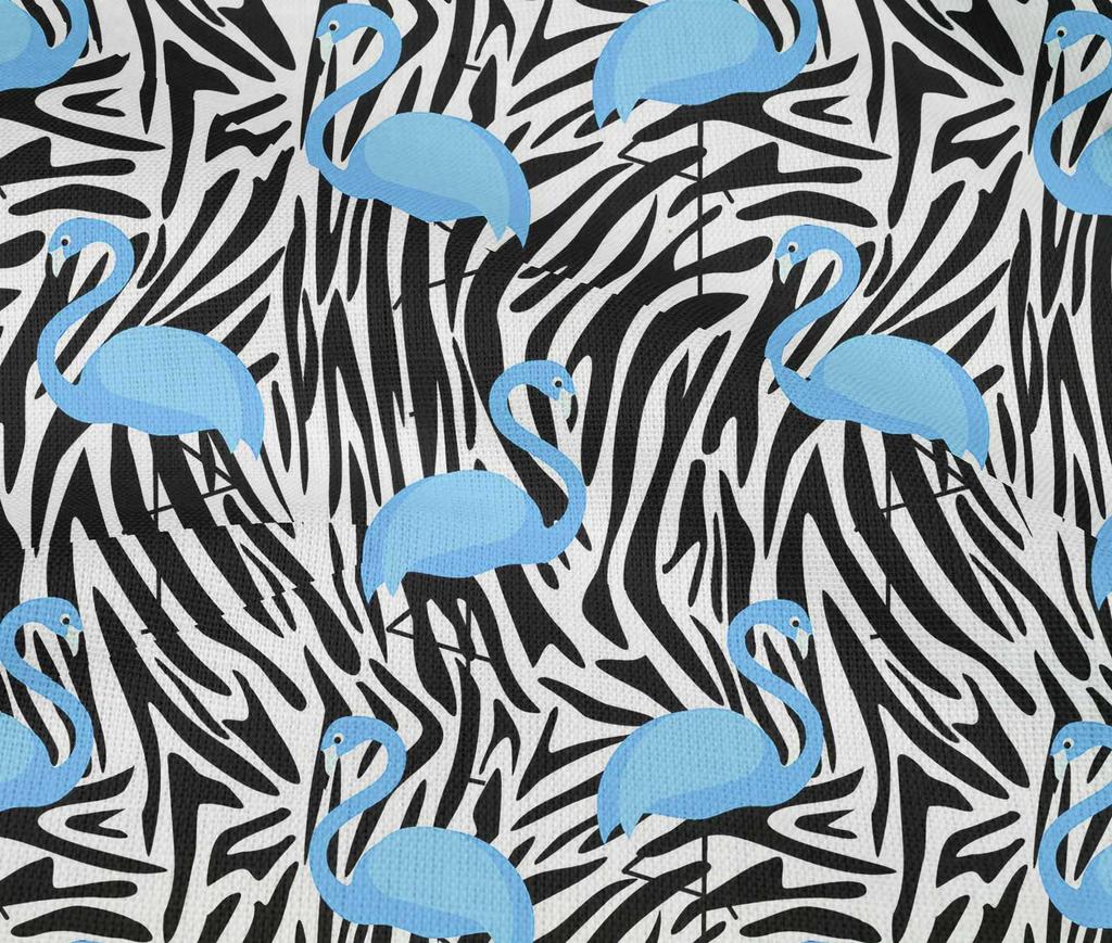 oneOone Cotton Flex Light Blue Fabric Flamingo Dress Material Fabric Print Fabric By The Yard 40 Inch