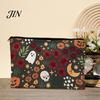 Thick Fabric Storage Bag Bag, with Halloween Pattern Printed, Smooth Zipper Themed Organizer Canvas Makeup Large Capacity Travel Cosmetic Pouch