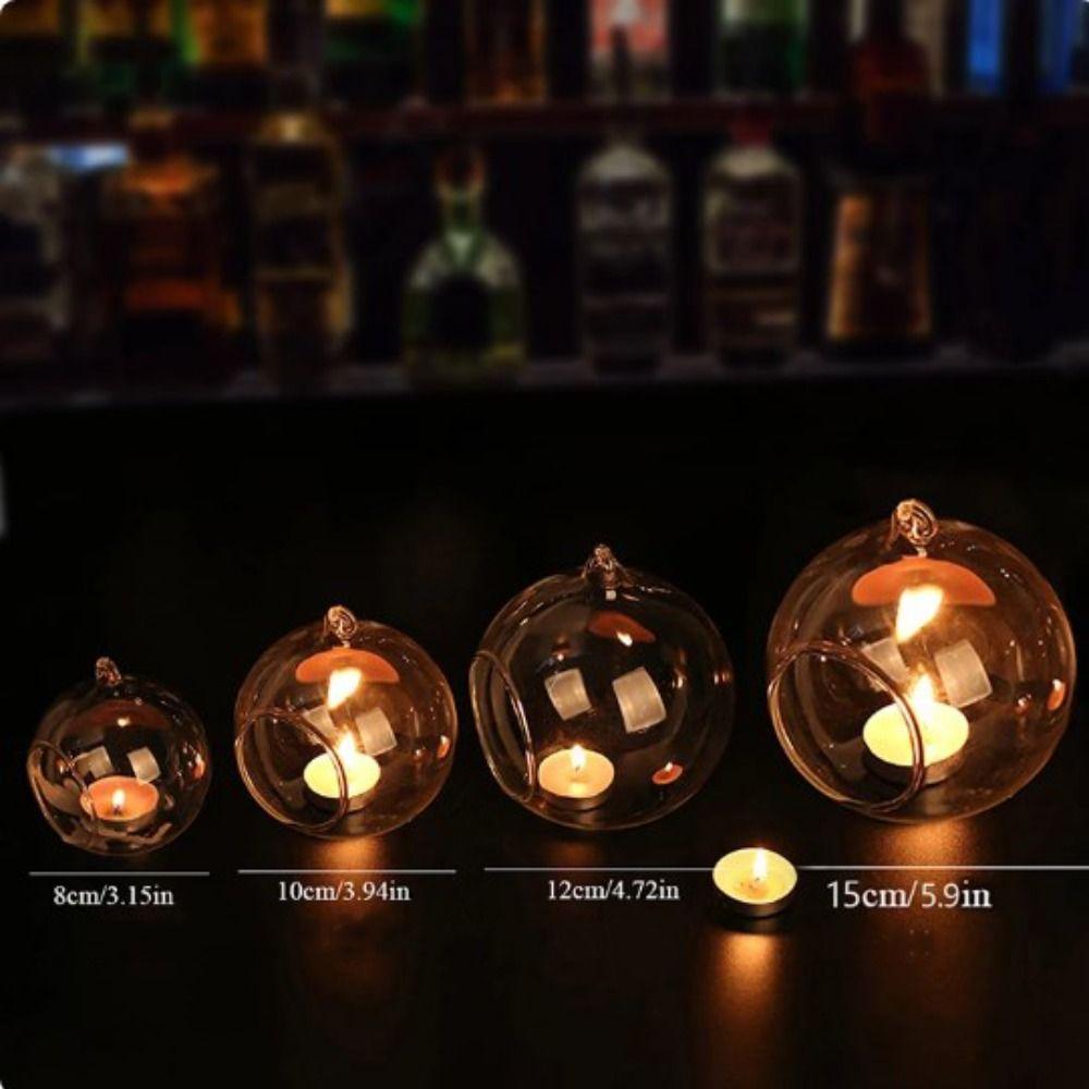 Glass Art Hollow Ball Candle Container Hanging Glass Hanging Candle Holder Home Decor