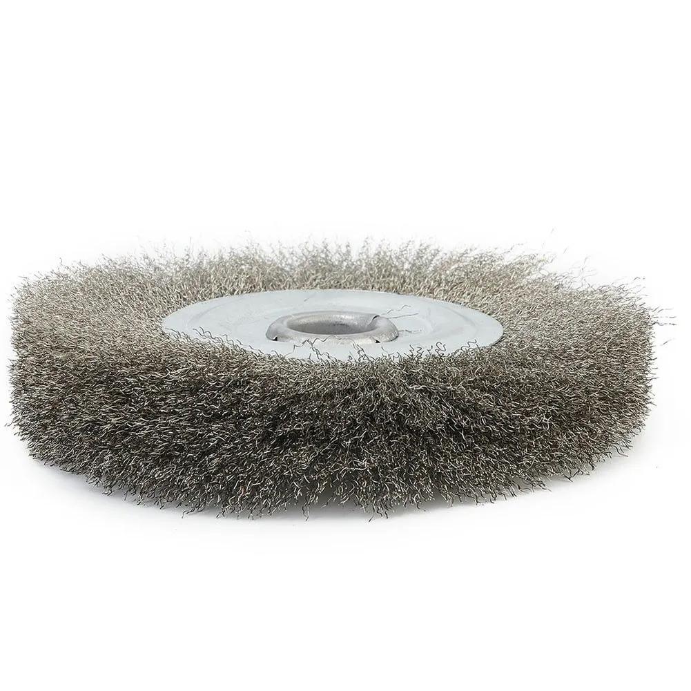 125mm Crimped Wheel Drill Brush Metal Derusting Stainless Steel Wheel Brush Crimped Wire Wheel Brush Polishing Rust Removal Tool