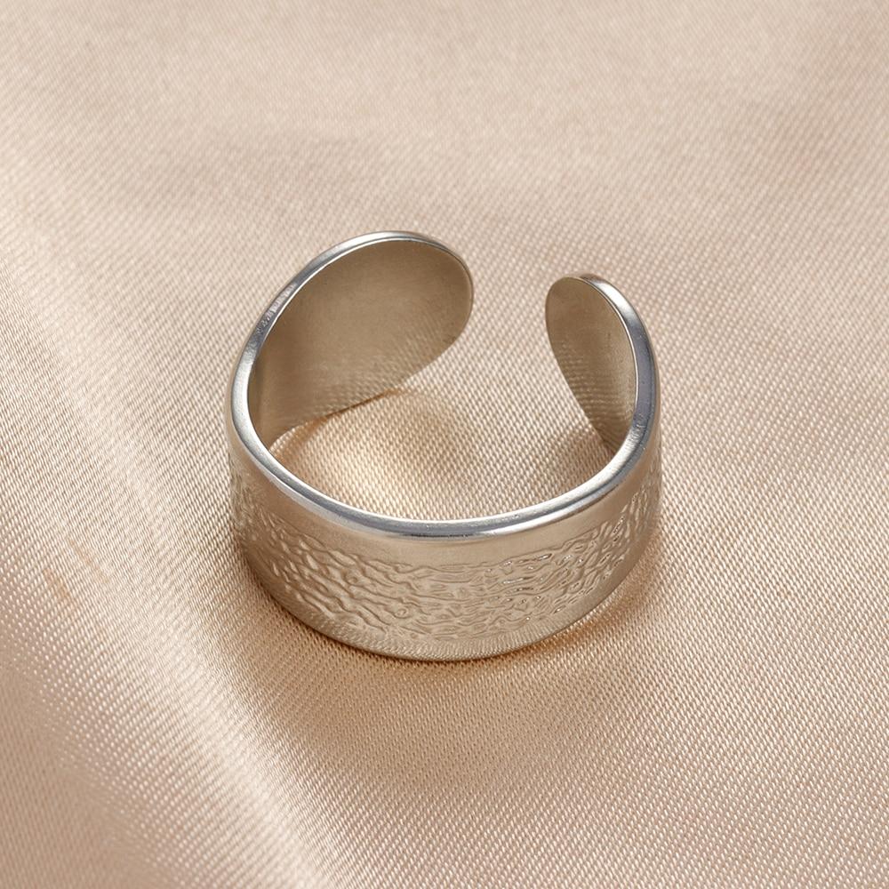Классическое открытое кольцо из нержавеющей стали серебряного цвета для женщин, цепочка с короной, витая панк, регулируемое кольцо на палец, модные украшения