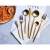 cesa beams Cutlery Set, Stylish Gold Cutlery, Nordic, Camping, Cutipol-inspired, 5-piece Set x 2, Includes Spoon, Fork, Knife, Teaspoon, Cake Fork, Ch