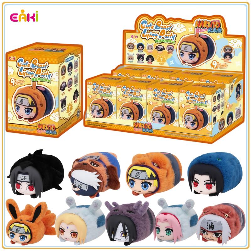 Оригинальная подлинная слепая коробка EAKI Naruto Shippuden Серия 'Звериная вечеринка' Лежащая серия Плюшевая кукла Аниме-персонажи Милая игрушка Подарок