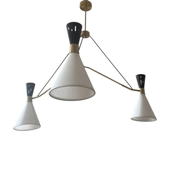 Люстра «Спутник» с тремя рожками и абажурами в стиле середины века, подвесной потолочный светильник для столовой, кухни, гостиной, спальни, уникальный