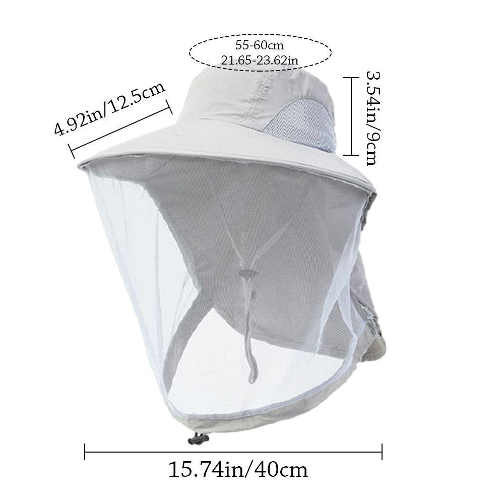 Outdoor Sunscreen Fishing Sun Cap Face Neck Protection Bucket Hat Insect Proof Cap  Jungle Farm
