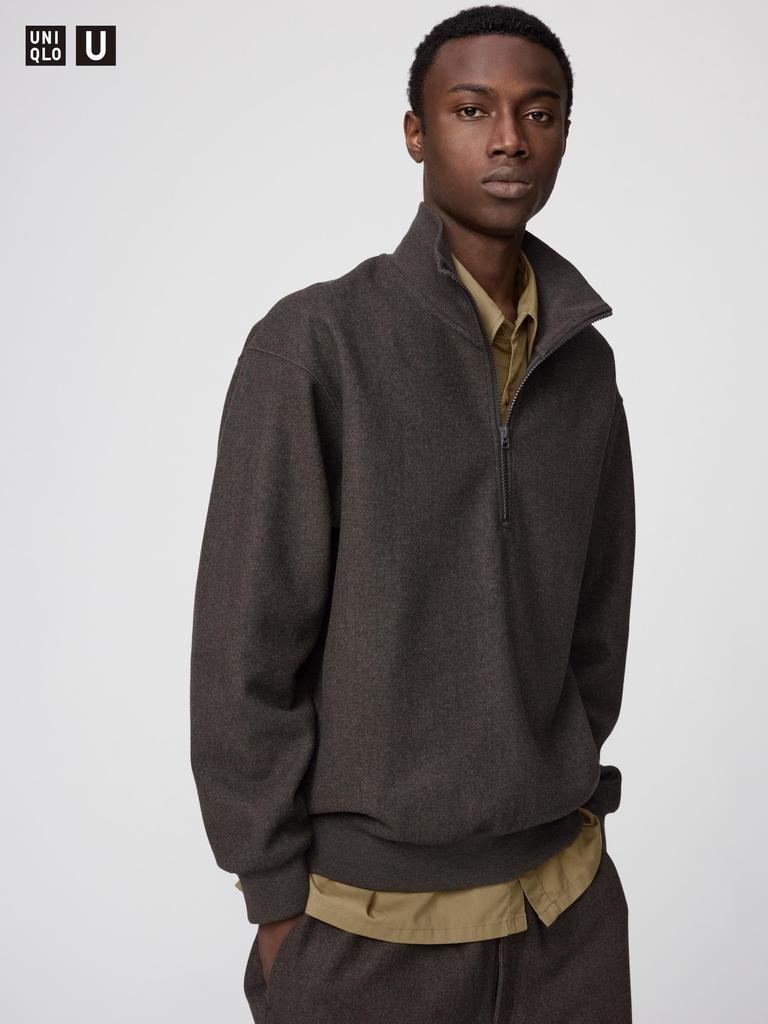 Uniqlo Brushed Sweat Half Zip Shirt