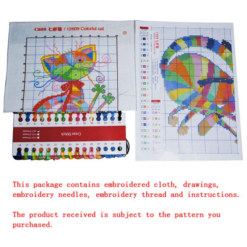 Набор для вышивки крестом «сделай сам» для кошек, набор для вышивания милых животных ручной работы, декор для детей и взрослых, поделки ручной работы S
