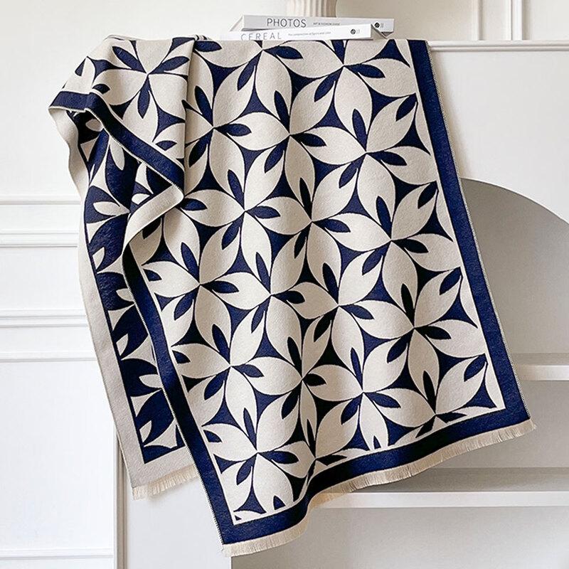 Korean Style Triangle Pattern Imitation Cashmere Scarf