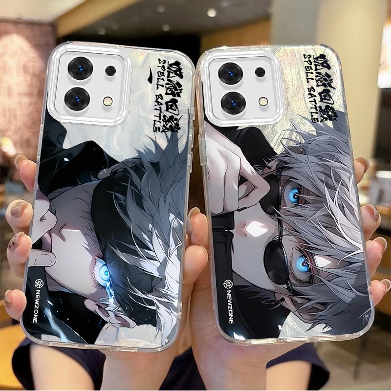 Чехол для телефона Jujutsu Kaisen Сатору Годжо Аниме Градиентный для Redmi Note13 12 11 10 9 ProPlus 13C 12C 10C 9C A2 A1 Жесткий Нескользящий Чехол
