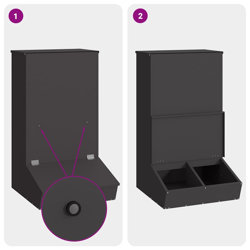 Pig Feeder Black 55 x 51 x 91.5 cm
