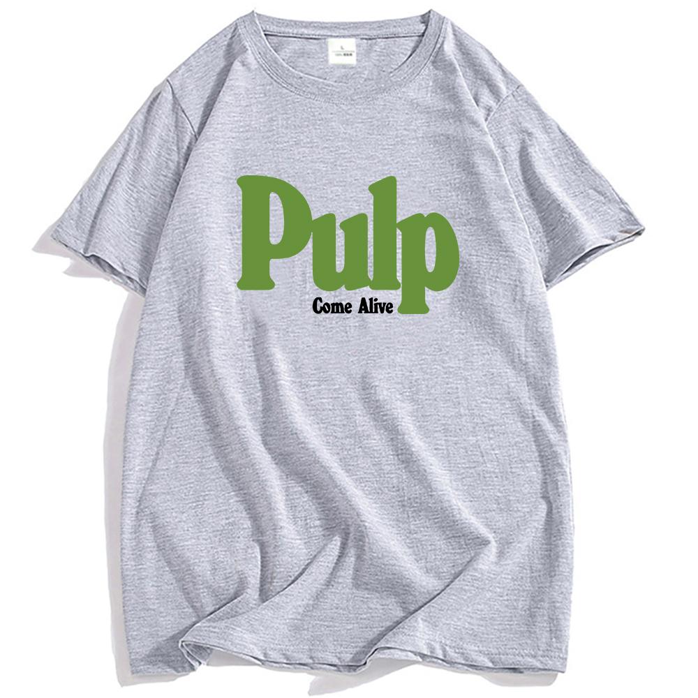 Pulp Come Alive Tshirt Cotton Fashion Rock Band Tshirts Casual Loose Summer Unisex Streetwear Grung Aesthetic Clothes