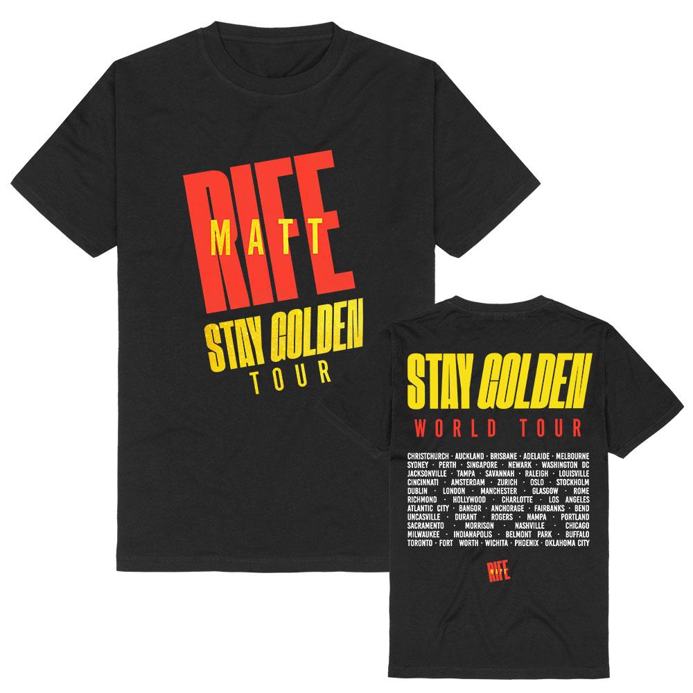 Футболка Matt Rife Stay Golden World Tour 2026 с круглым вырезом, хлопковая, летняя, для женщин и мужчин, повседневная, модный дизайн, принт, мерч, одежда