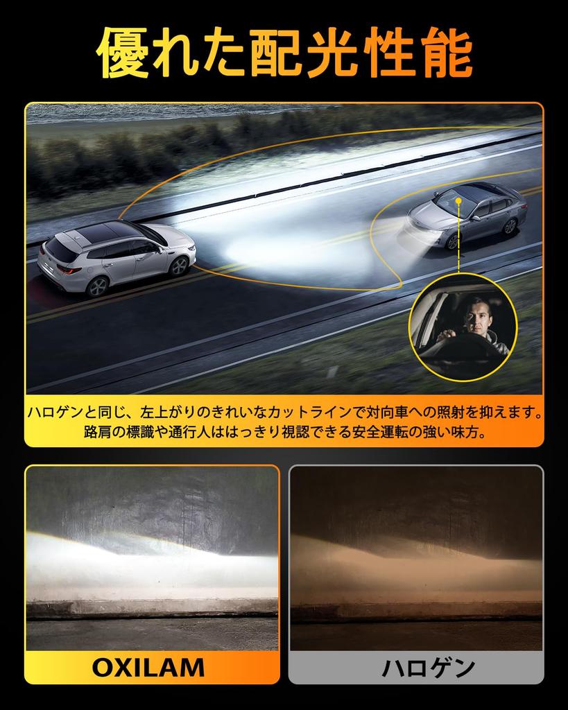 OXILAM H4 LED Headlight, Compatible with Vehicle Inspection, HI/LO Switching, H4 LED, 4x Brightness,