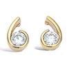 [L1267] - Gold Plated 'Câlin' Earrings White Gold - 5x9 Mm