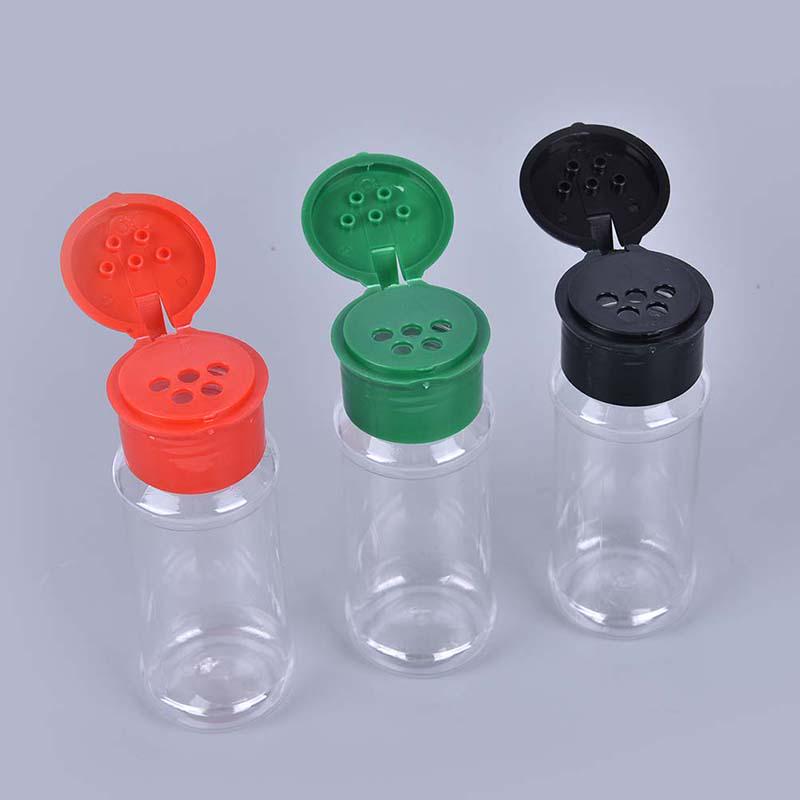 5Pc Plastic Spice Salt Pepper Shakers Seasoning Jar Bbq Condiment Vinegar Bottle