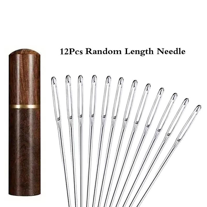 Элегантный цилиндрический держатель для швейных игл из дерева и металла с винтовой крышкой