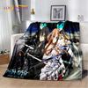 Sword Art Online SAO Anime Cartoon Soft Plush Blanket,Flannel Blanket Throw Blanket for Living Room Bedroom Bed Sofa Picnic Kids