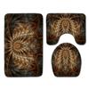 Cool Pattern Bathroom Floor Mat Toilet Three-Piece Set