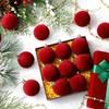 5/10Pcs Velvet Christmas Ball Ornaments Red White Xmas Tree Hanging Pendants Diy Home Party Christmas Decoration  Year Gifts