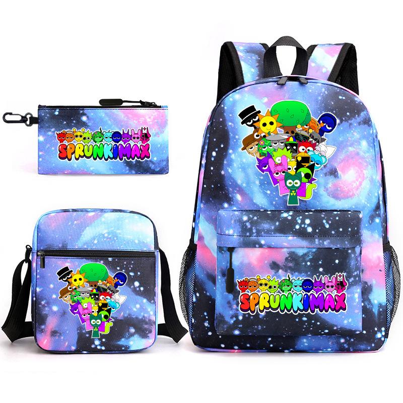 Rhythm Box Peripheral Elementary School Bag Starry Sky Backpack Three-piece Set