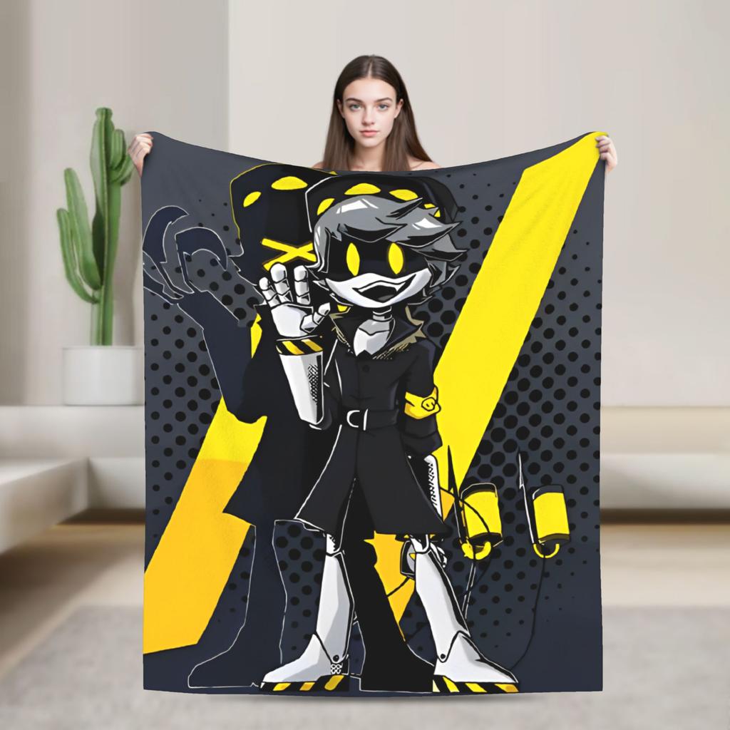 Murder Drones Blanket Uzi Doorman Wool Funny Breathable Throw Blanket for Bedspread Winter