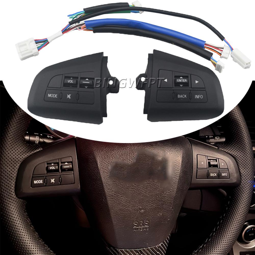 Для Mazda 3/5 CX7 BL 2008 2009 2010 2011 2012 2013 Высококачественный руль Кнопка переключения BT-аудио и круиз-контроля Стайлинг автомобиля