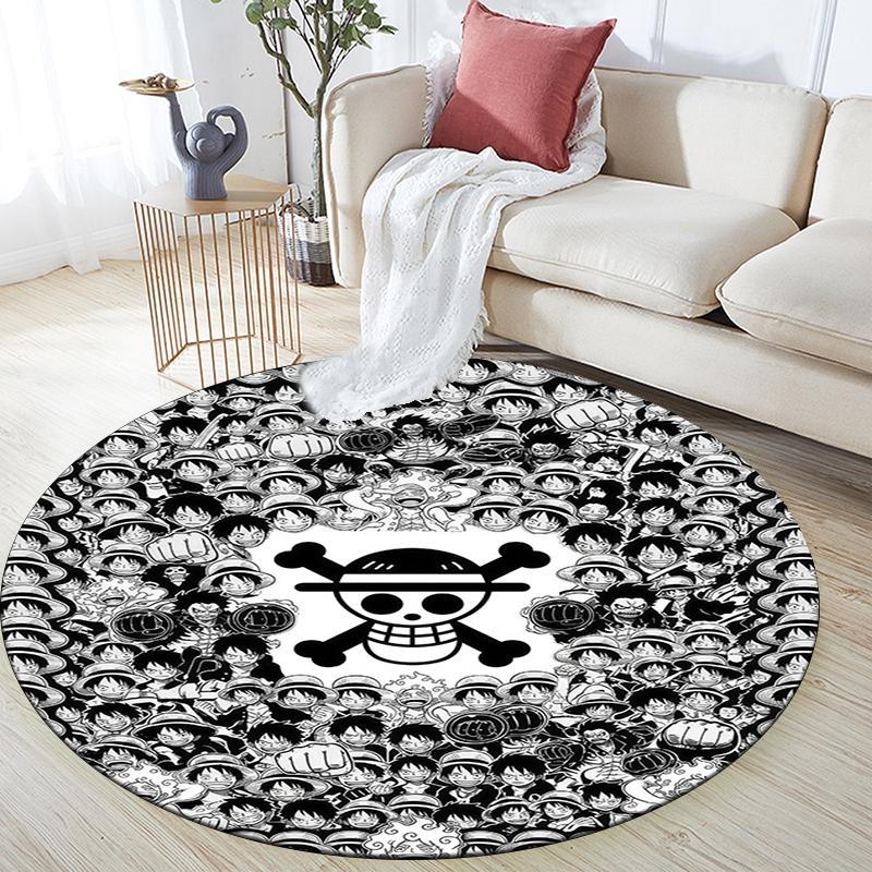 Luffy pattern round rug,Carpet Rug for Living Room Bedroom Playroom ,Non-slip Floor Mat,Holiday Gifts and Birthday Gifts.