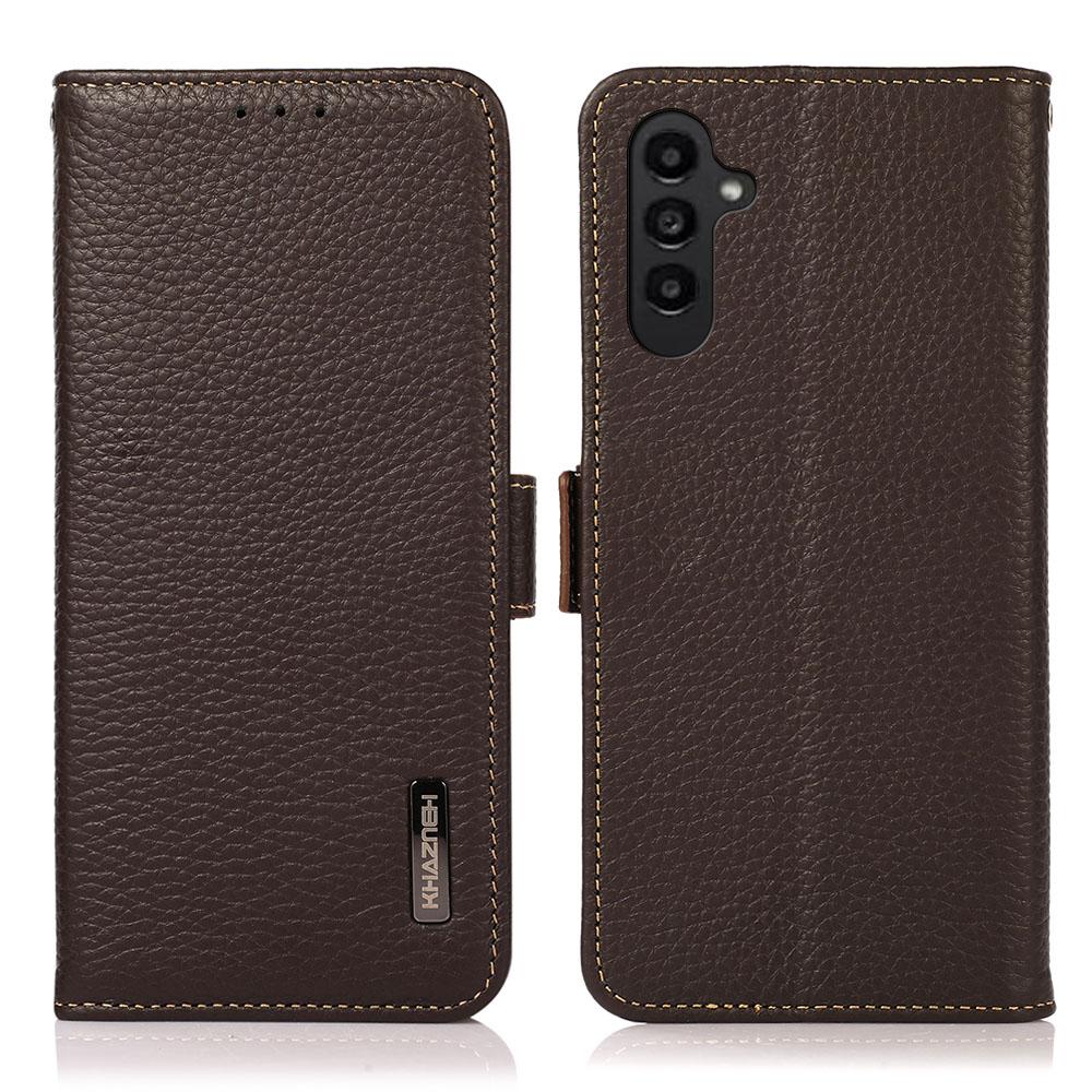 KHAZNEH Чехол для телефона Samsung Galaxy A37 5G Натуральная Коровья Кожа Обложка Блокировка RFID