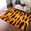 Leopard Print Orange Gradient Rug Patterned carpet, suitable as a non slip play mat for the living room and bedroom sofa
