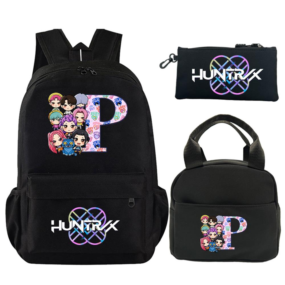 3Pcs/set 26 English Letter Printed Backpack with Shoulder Bag Pencil Case for Teenager Student Boy Girl Schoolbag Large Capacity Bookbag Kid Gift