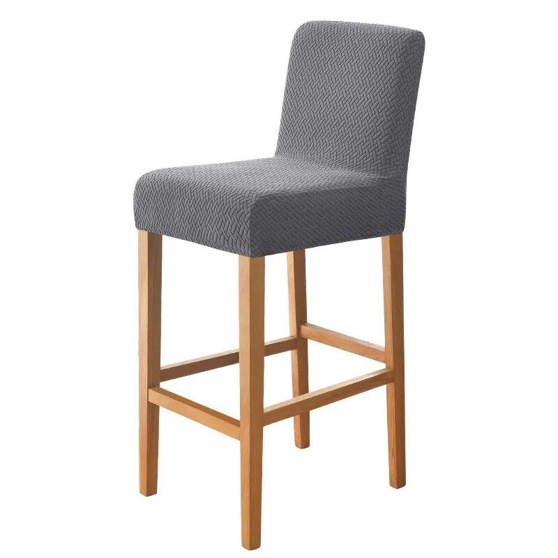 Чехлы на стулья для барного стула в отеле, жаккардовые чехлы на стулья с короткой спинкой для столовой, банкета, кухни, эластичный чехол из спандекса