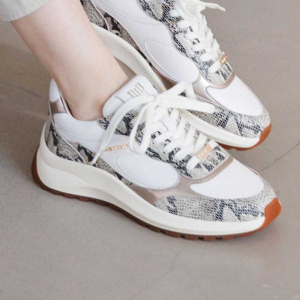 Genuine Leather Cushion HIMIKO Himiko Combination Design Sneakers 607005 Gray 225