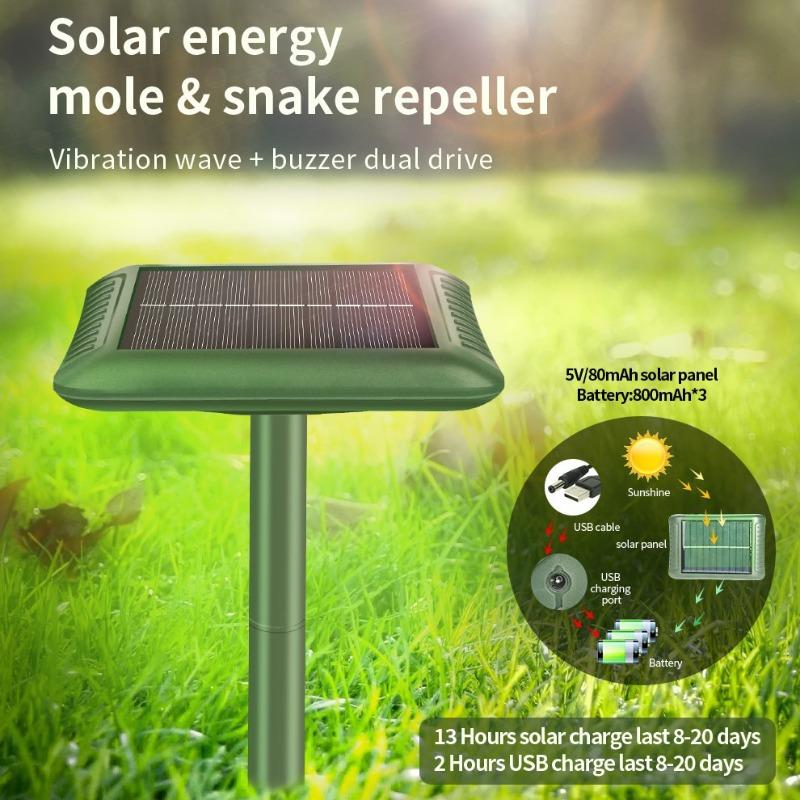 Отпугиватель мышей на солнечной батарее, инвертор на 360°, механическая волна, отпугиватель змей, ферма, сад, заземляющая вилка, отпугиватель мышей