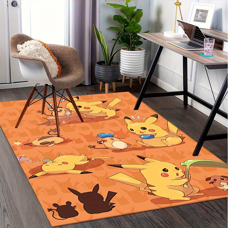 Office Carpet Pikachu and Eevee Patterned Sofa Rug, Chair Mat for Protection