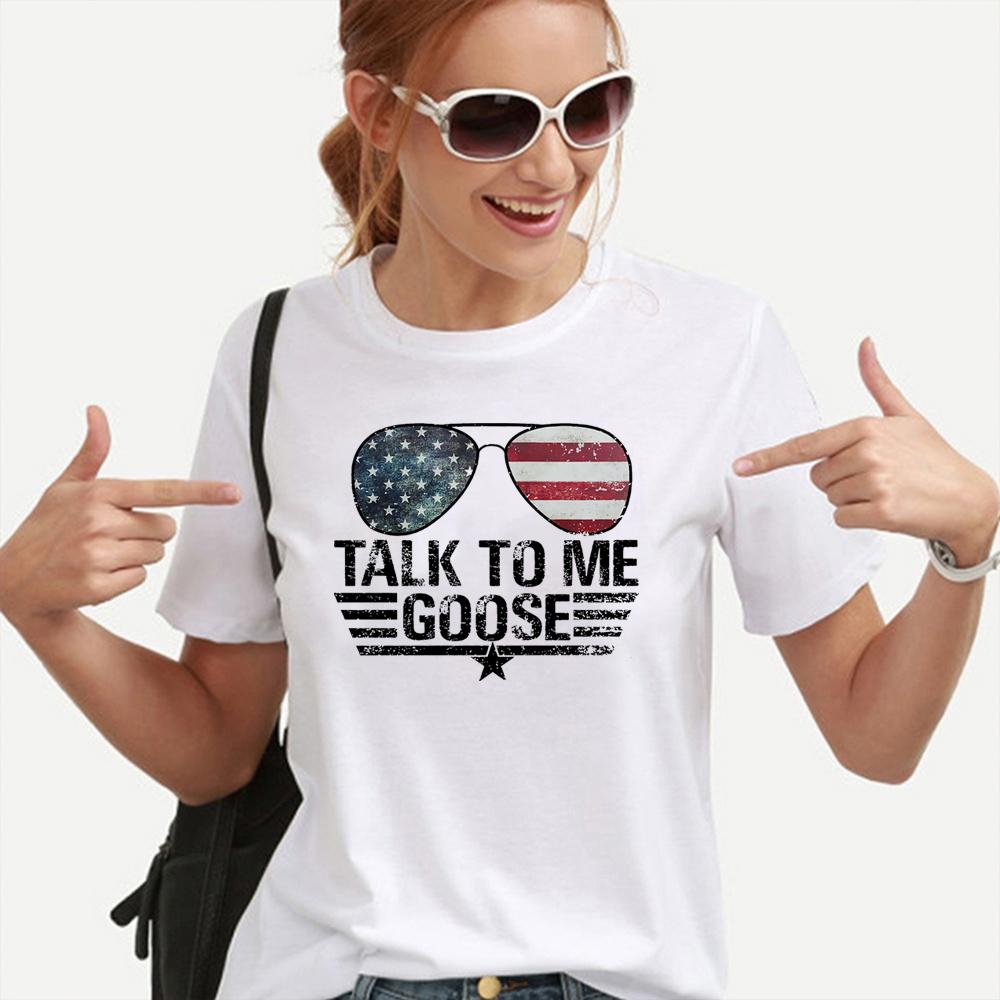 Top Gun Shirt Talk To Me Goose Tshirt Unisex Top Gun Movie Shirts Vintage Jet Fighter Sunglasses Graphic Tee Summer Casual Top