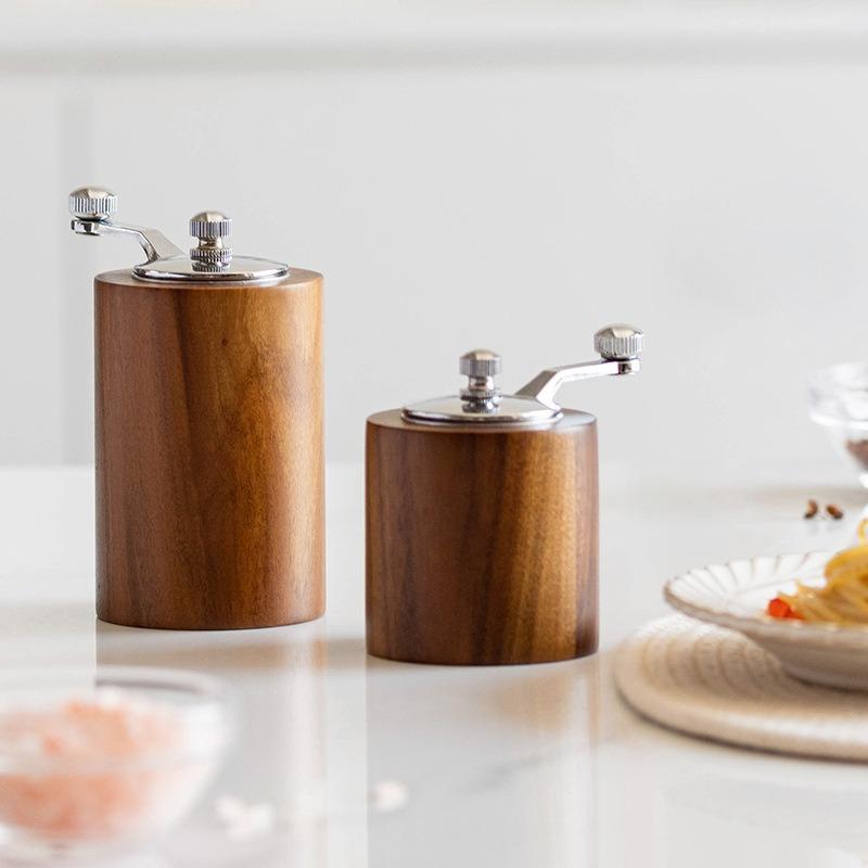 Деревянная ручная мельница для перца, кухонная бутылка для специй и приправ, ручная кофемолка для кофейных зерен