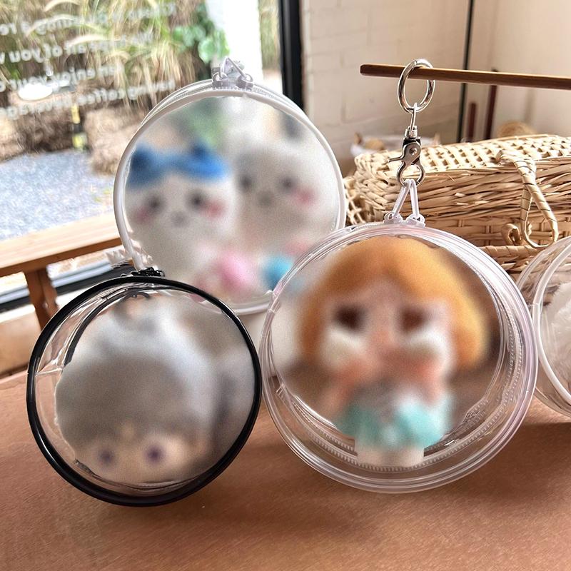 12*12cm Display Portable High Transparency Cute Doll Storage Bag Fashion Accessories Circular Design Pendant 9 Colors