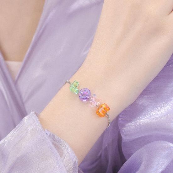 2Pcs Large Letter Beads for DIY Jewelry Making, Large Holes Acrylic Letter Beads for Bracelets Necklaces Keychains