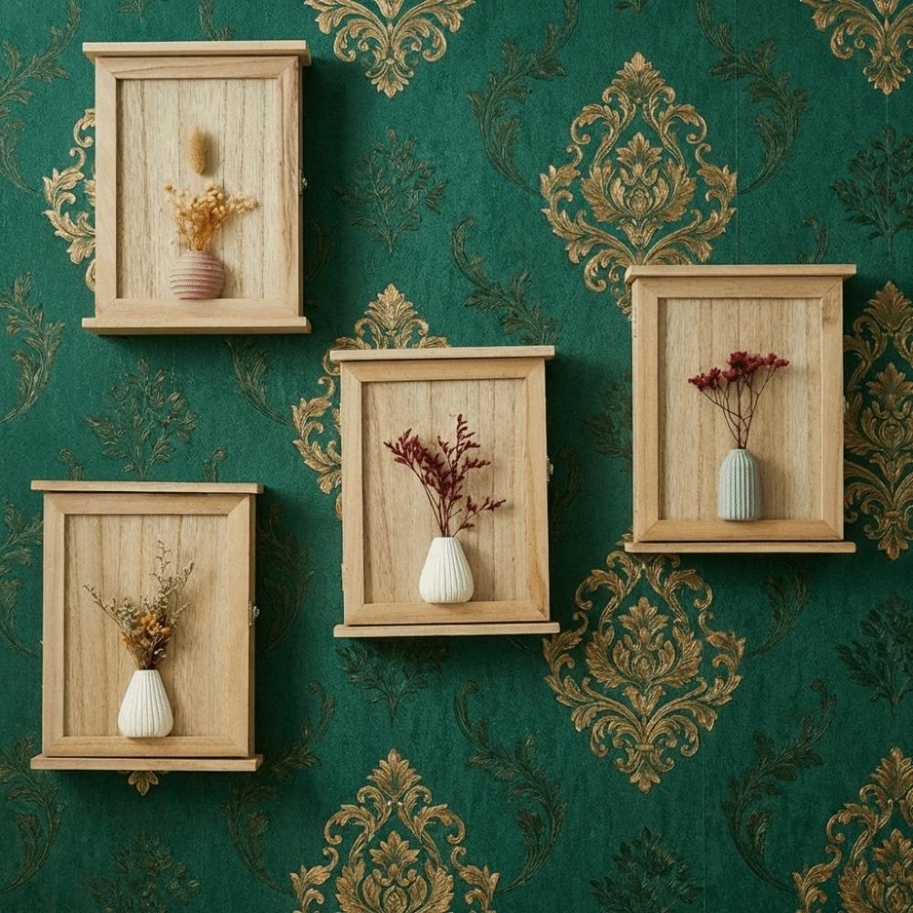 Wooden Cabinet Key Rack Rustic Key Hook Wall Decor Wall-Mounted Key Storage Box  Office