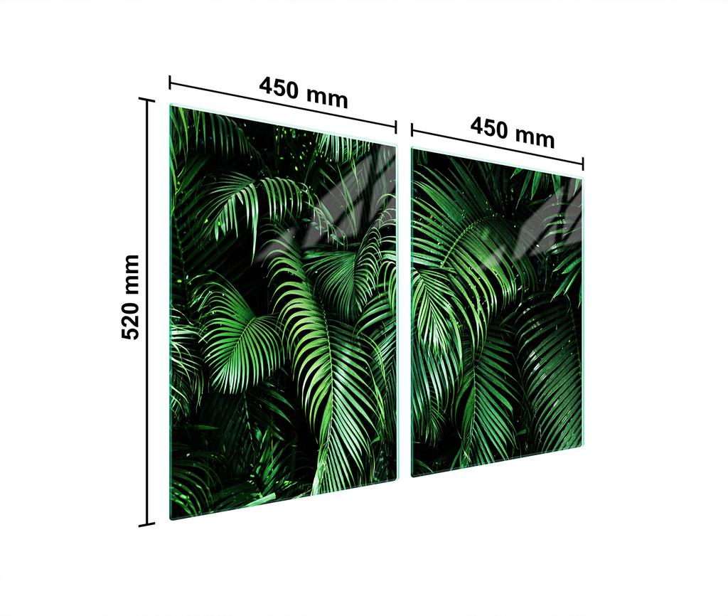 Glass protective plate for stove 2x45x52 Leaf