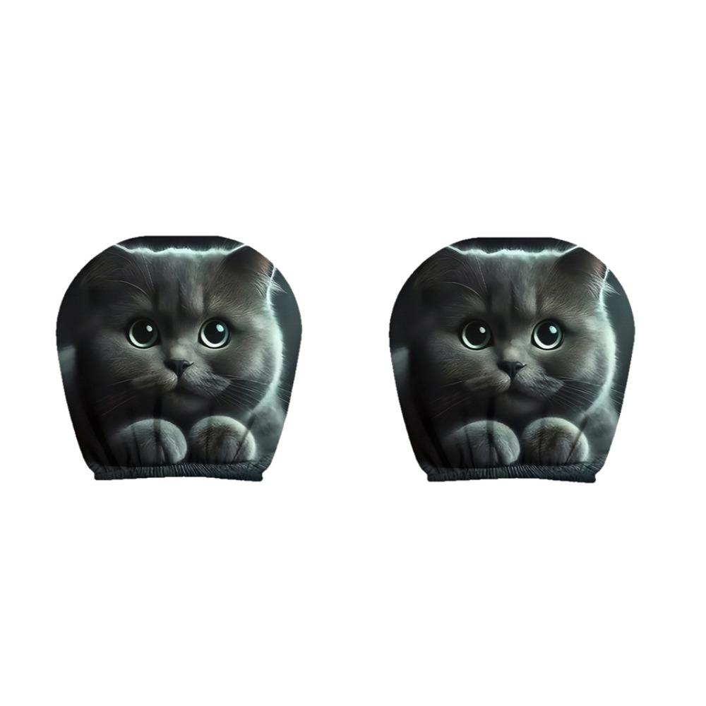 2PCS Realistic Printing Car Head Pillowcase Funny Seat Headrest Protector Gift for Car Lover