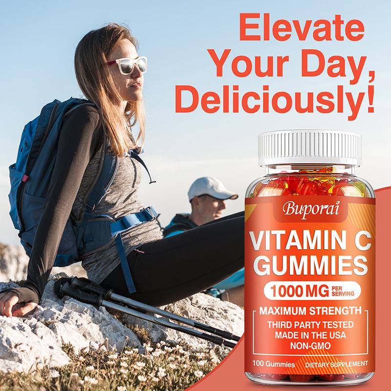 Vitamin C gummies are all-natural, boost immunity, and replenish collagen; suitable for both men and women.