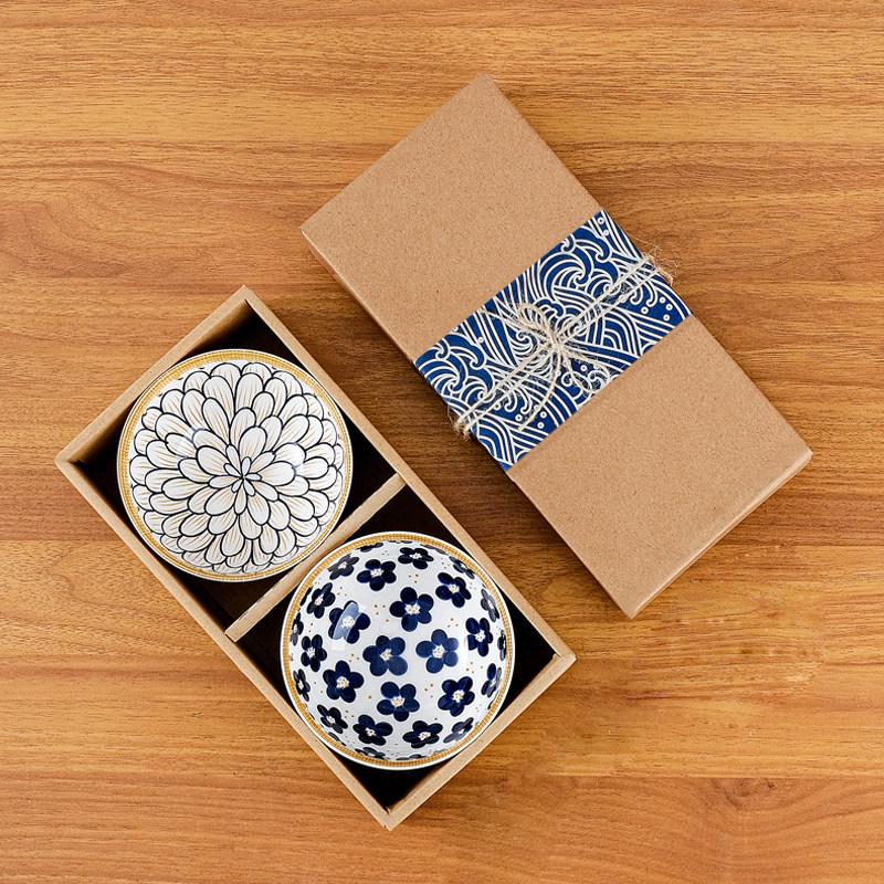 Japanese Ceramic Wedding Gift Set: Bowl & Chopstick with Gift Box - Perfect for Lucky Draws and Employee Gifts