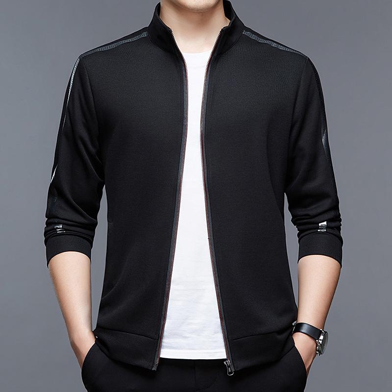 Autumn New Men's Wear Sweater Young and Middle-Aged Fashion Sports Zipper All-Match Cardigan